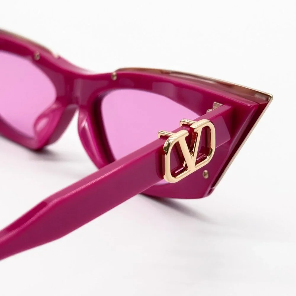 NEW VALENTINO V-GOLDCUT VLS-113C PINK WOMEN CAT EYE SUNGLASSES VALENTINO
